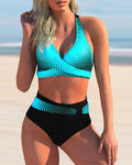 Liliana - Bikini set with cross neckline and print