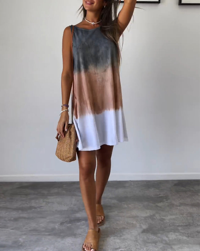 ORISSAYA – CASUAL GRADIENT DRESS