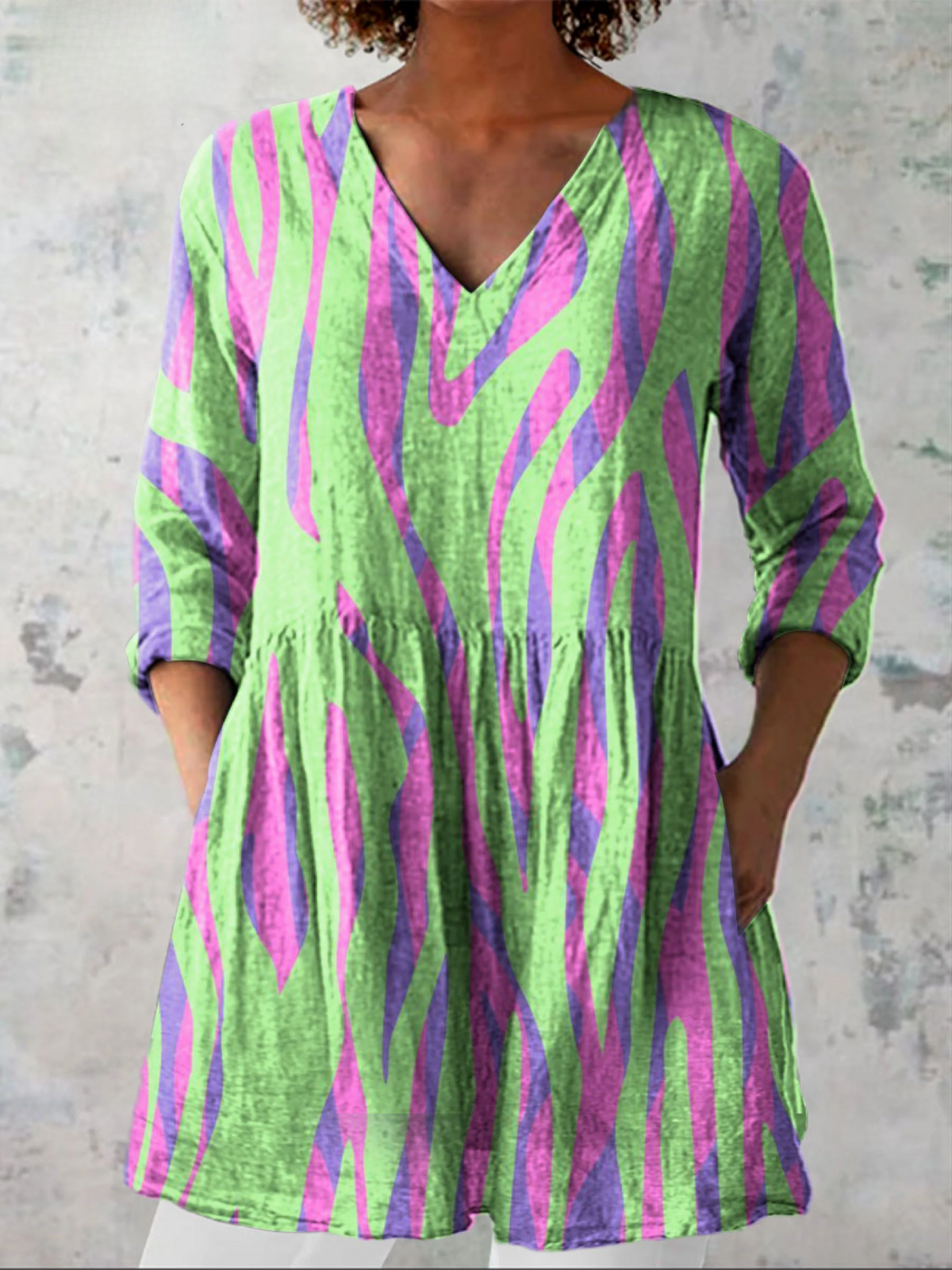 Gisella - Long V-Neck Shirt