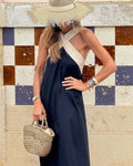 ROZENIA – CROSS NECK DRESS