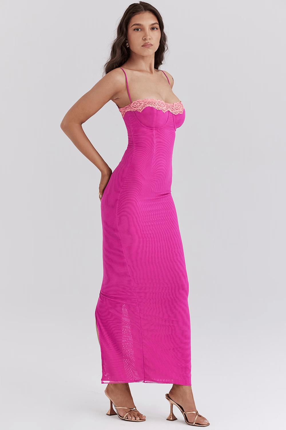 Fay - Lace Slit Maxi Dress