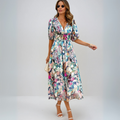 Flore - Elegant Dress with Floral Pattern
