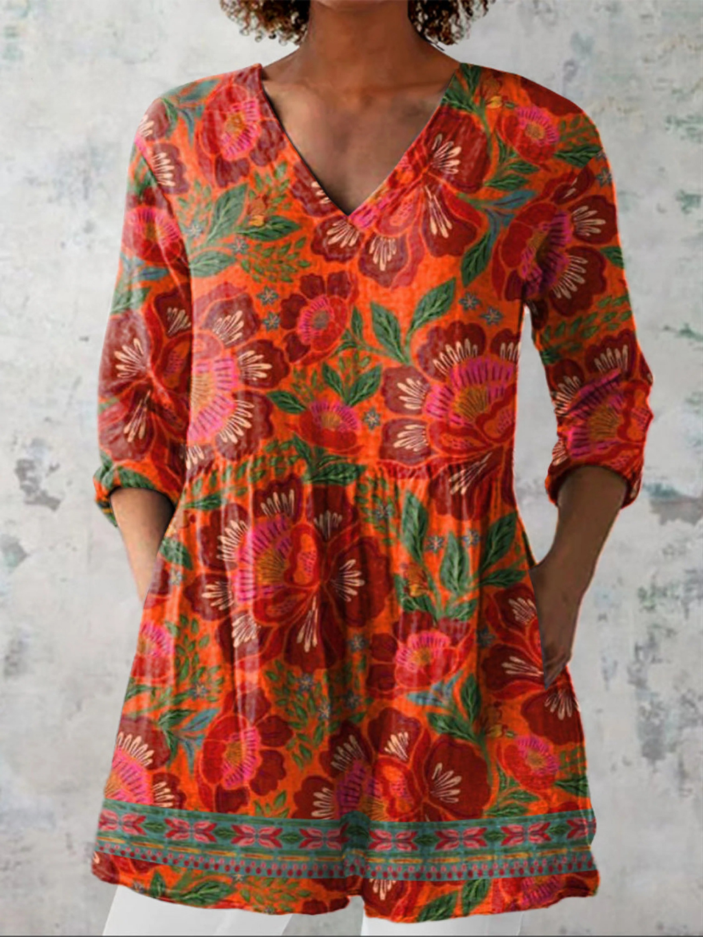 Felicity - Long V-Neck Shirt