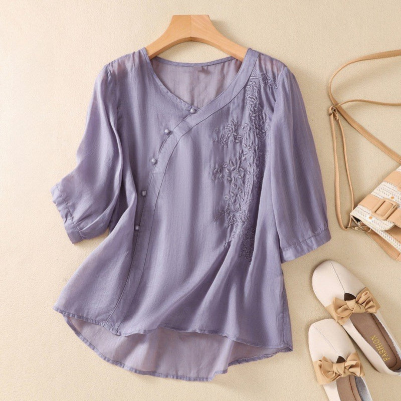 Stella- Asymmetrical Button Tunic