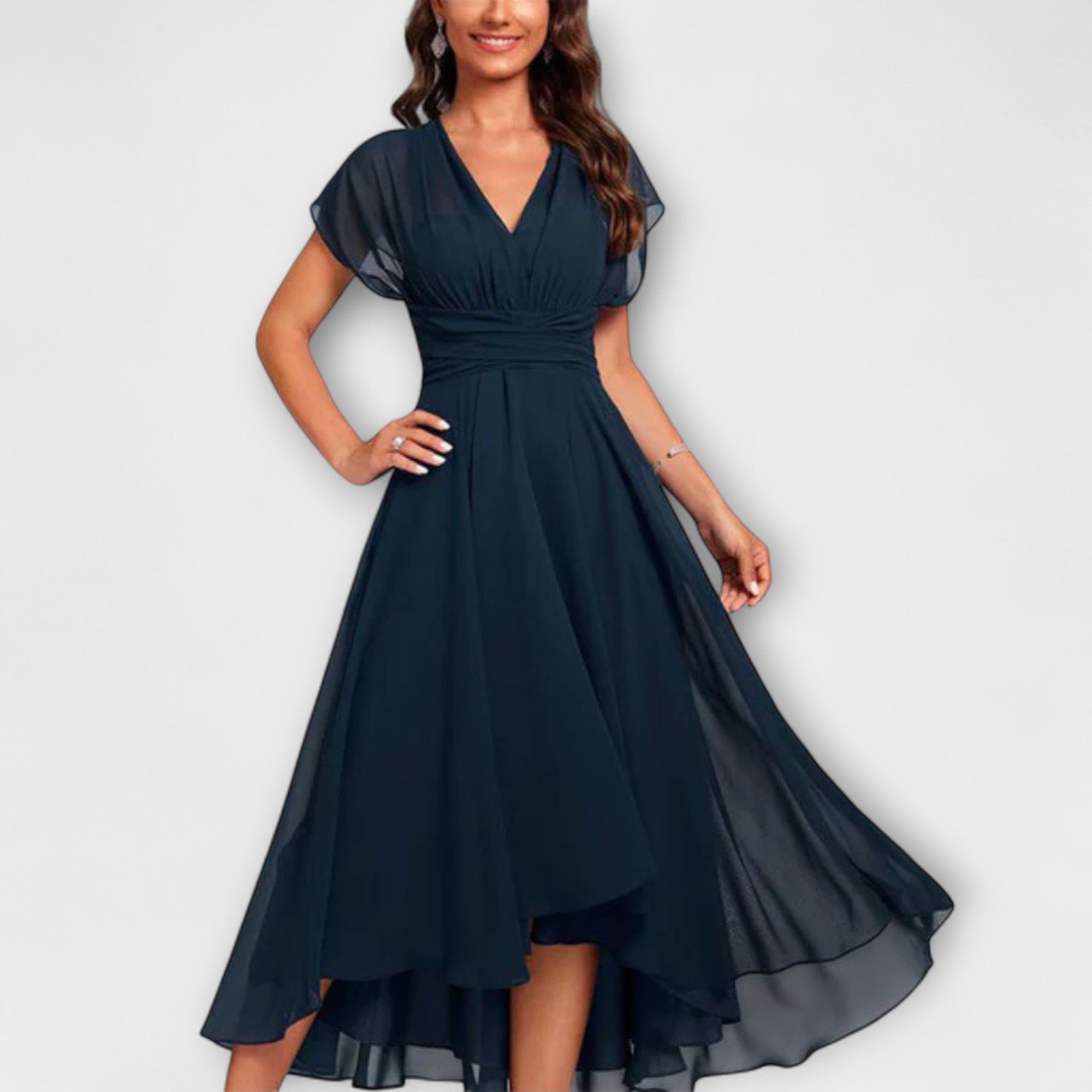 EVELYNRA – Flowing V-Neck Maxi Dress