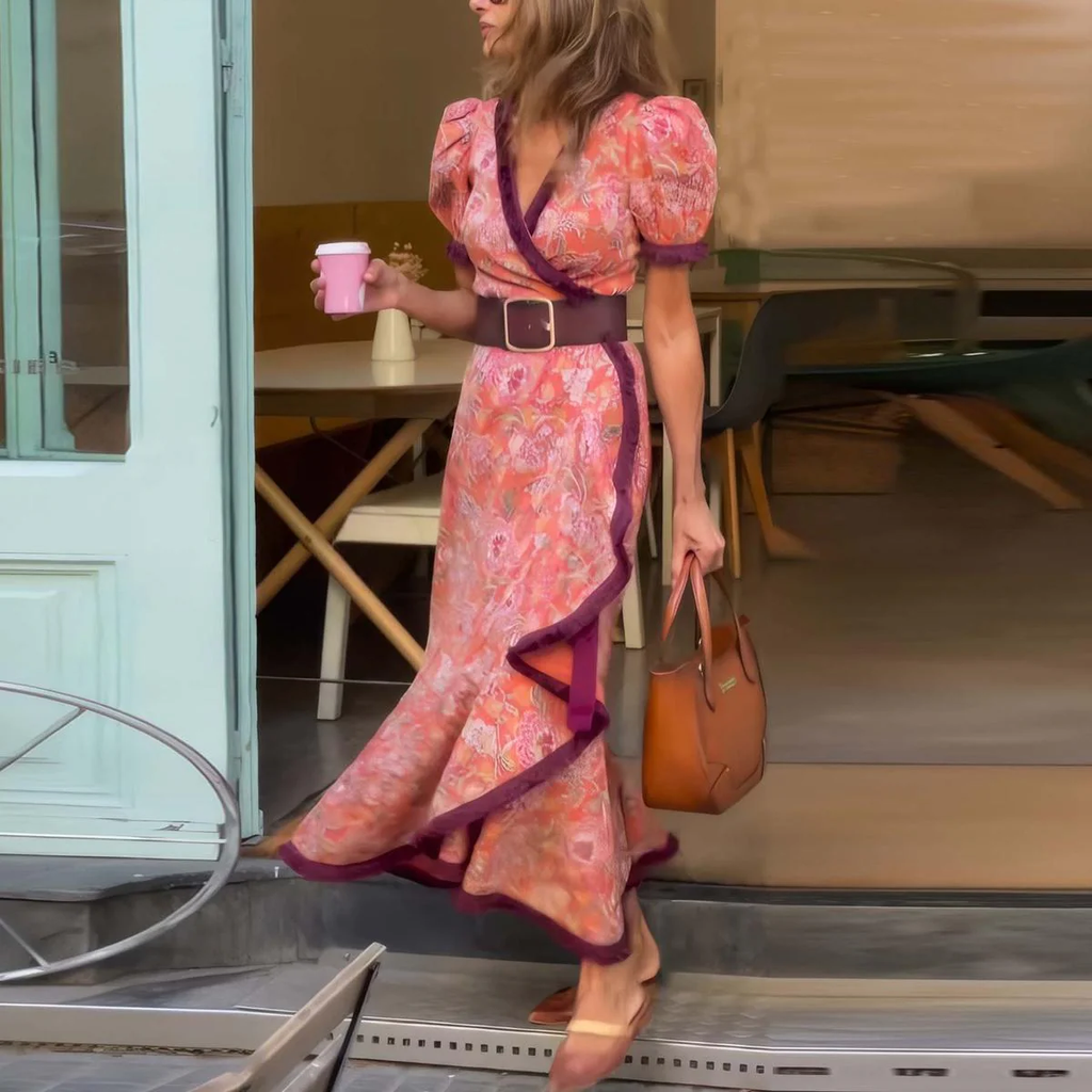 MAEZARA – ELEGANT SHORT SLEEVE MAXI DRESS