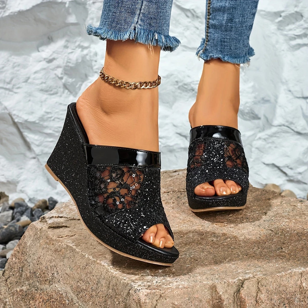Alexis - Elegant Lace High Heel Sandals