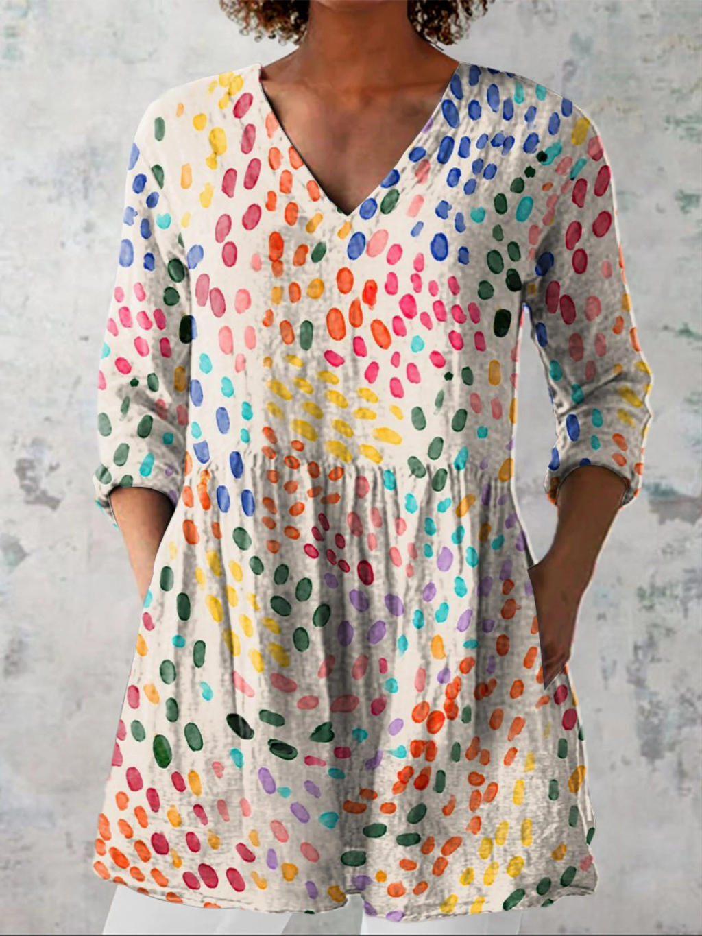 Bernadette -  Long V-Neck Shirt