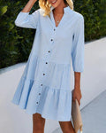 AURENYA – BUTTONED TIERED DAY DRESS