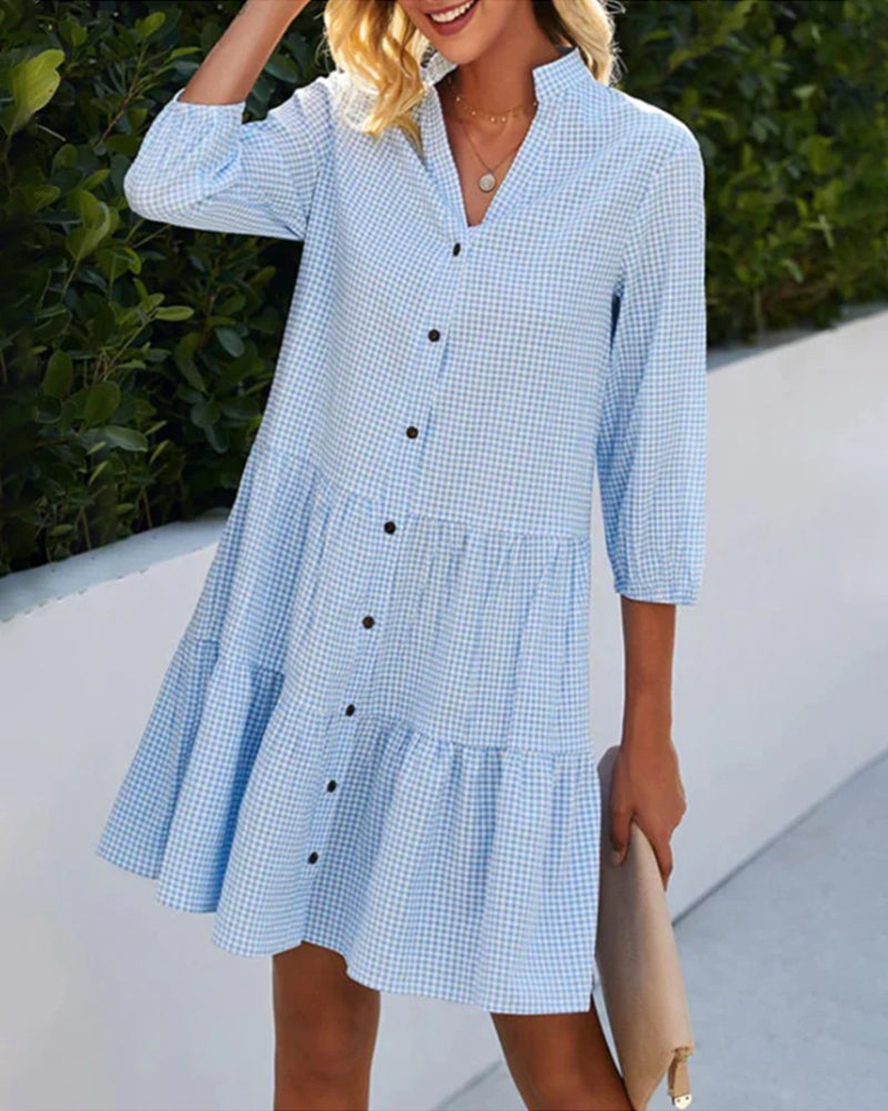 AURENYA – BUTTONED TIERED DAY DRESS