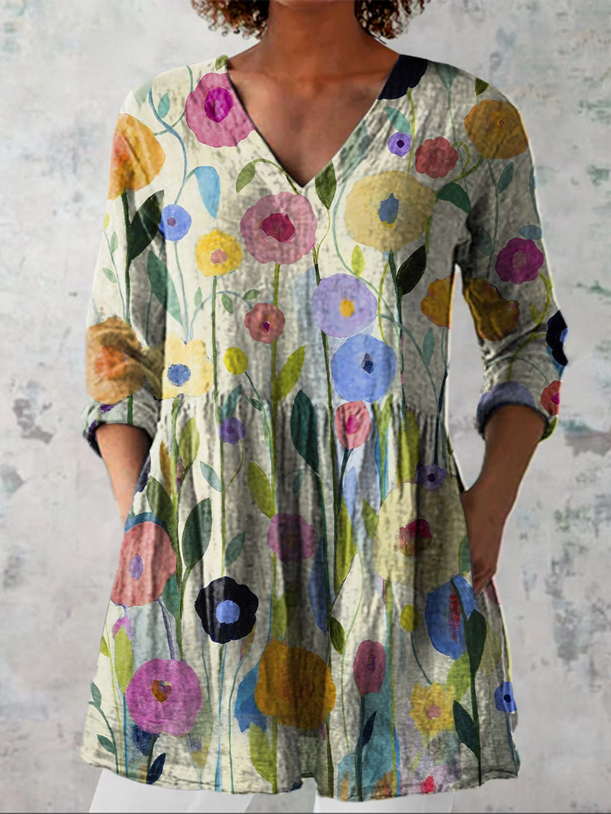 Blaire - Long V-Neck Shirt