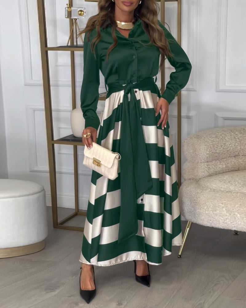 Ariana - Striped Elegance Dress