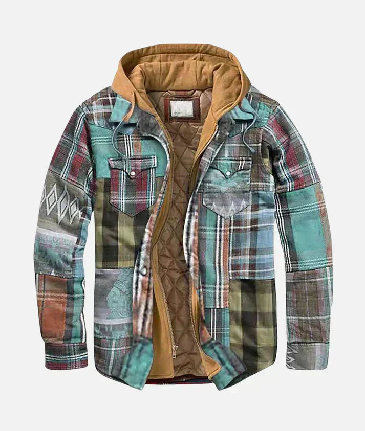 ELANITHRA – PLAID PATCHWORK JACKET