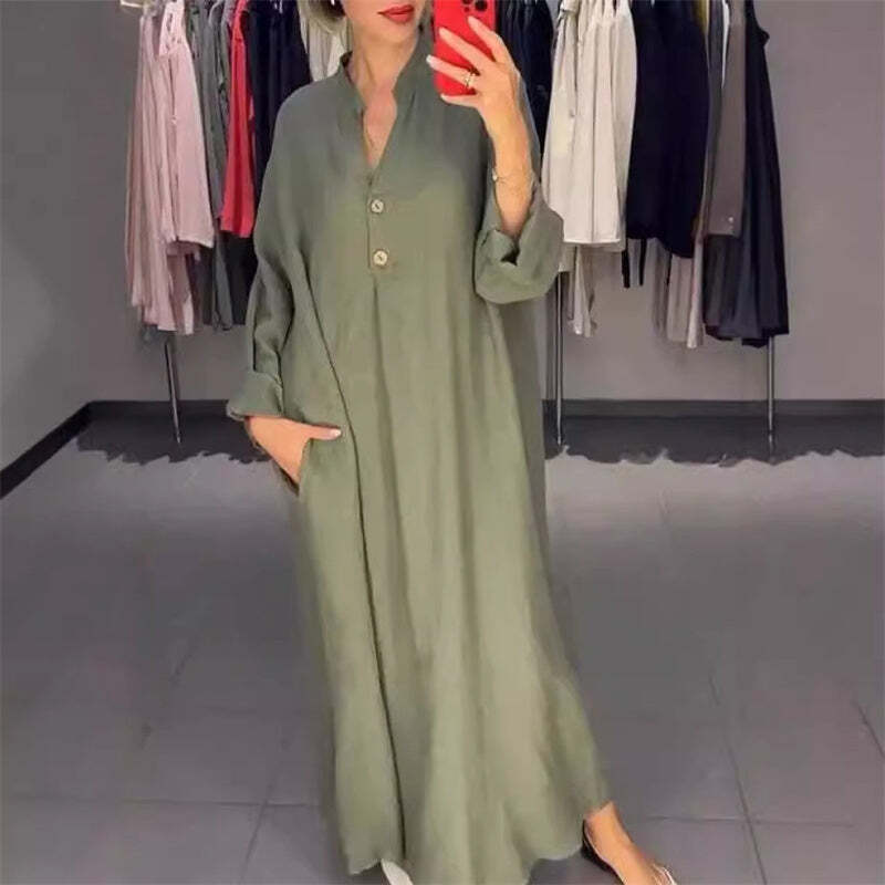 VALENCIA – WOMEN'S LONG SHIRT DRESS WITH POCKETS