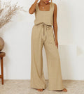Evelyne - Luxe Minimalist Top & Wide-Leg Pants Set