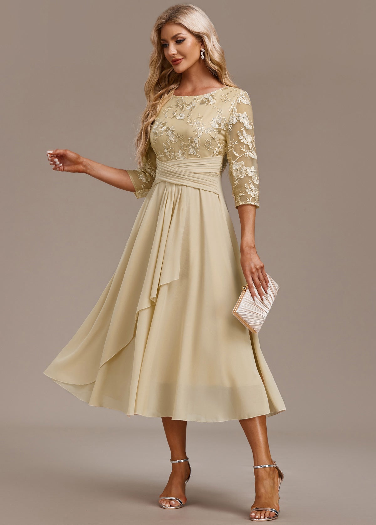 CYRADEL – SLEEVE ROUND NECK DRESS