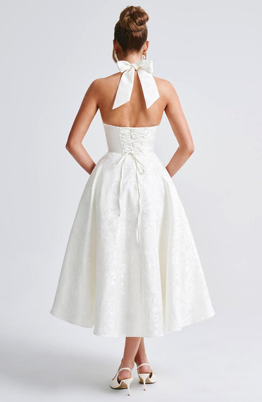 AVALYN – ELEGANT HALTER MIDI DRESS