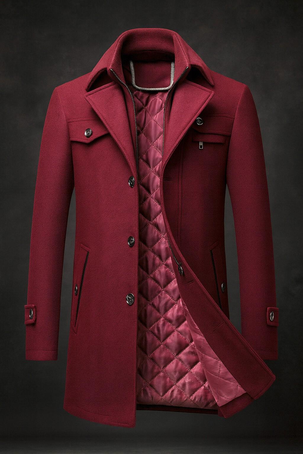 SAMUELL – QUILTED LONG SLEEVE WOOL COAT