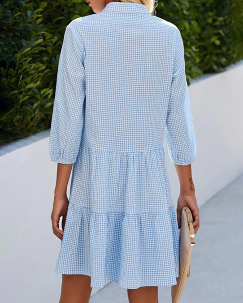 AURENYA – BUTTONED TIERED DAY DRESS