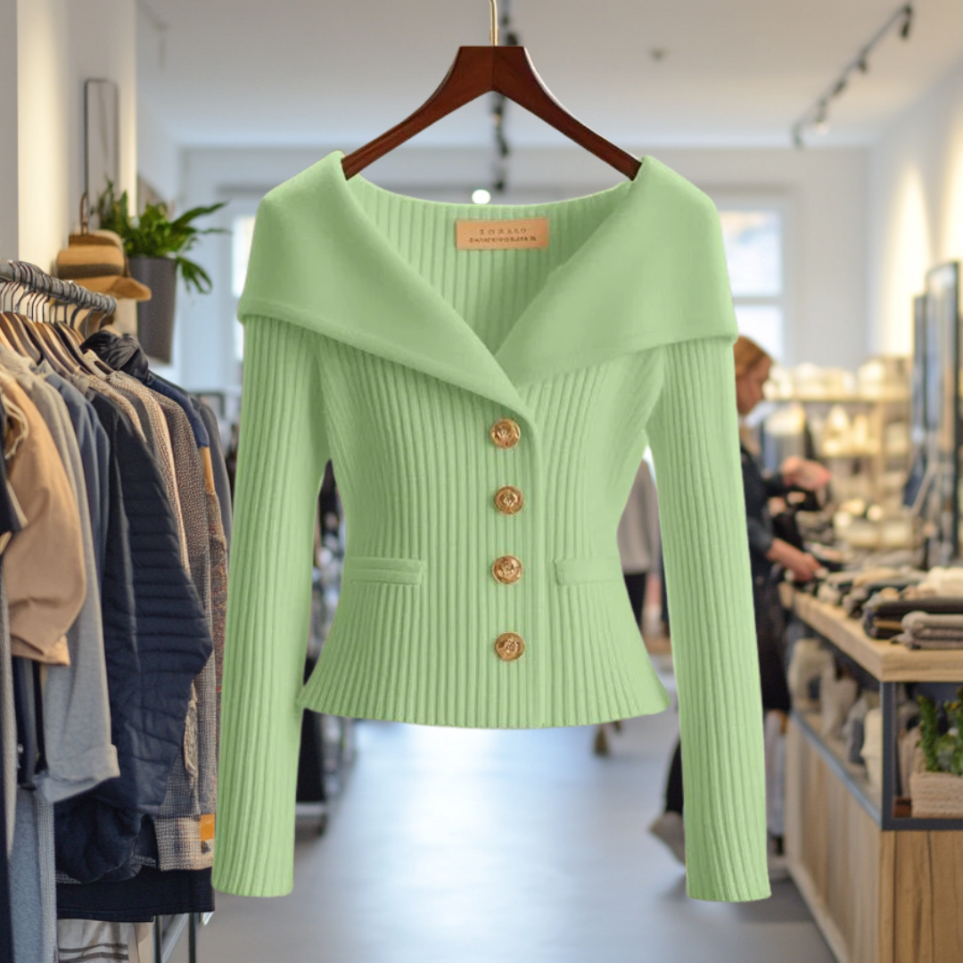 Clara  - Bold Buttoned Sweater Jacket