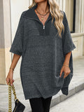 Olivia - Zip Collar Knit Sweater Poncho