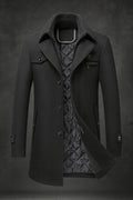 SAMUELL – QUILTED LONG SLEEVE WOOL COAT