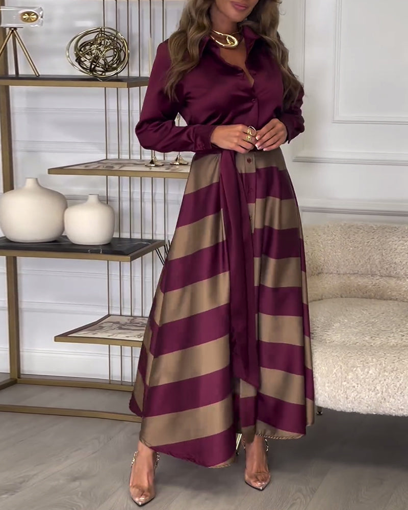 Ariana - Striped Elegance Dress