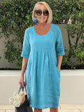 ELYSSIA – CASUAL COTTON POCKET TUNIC DRESS