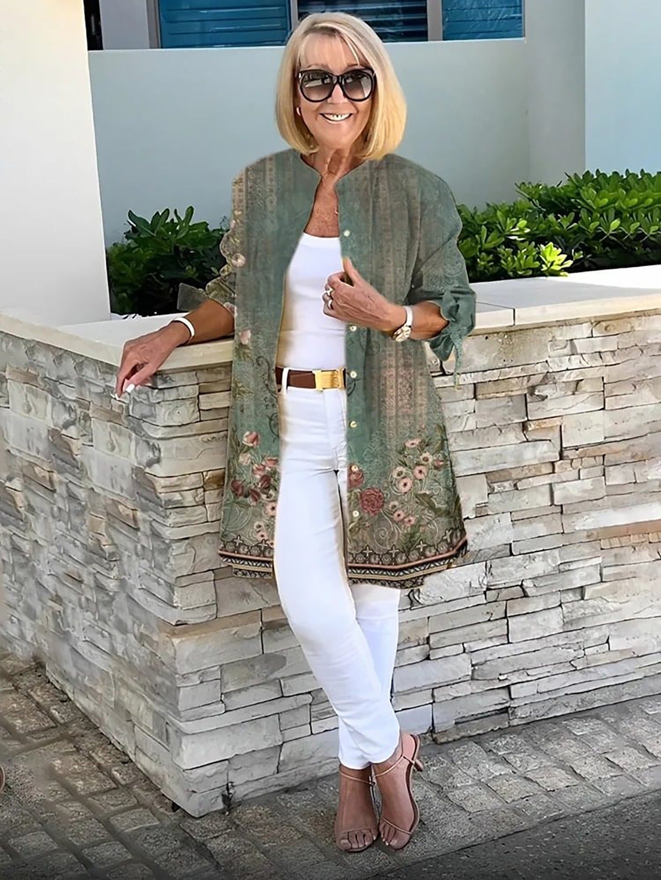 MYLA-ROSE – BOW SLEEVE PRINTED COTTON JACKET
