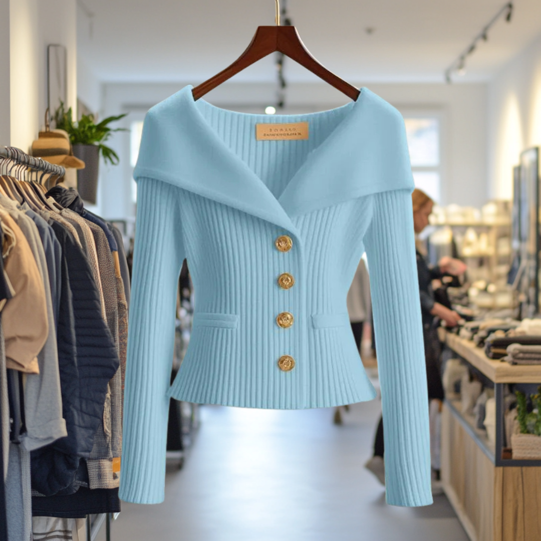 Clara  - Bold Buttoned Sweater Jacket