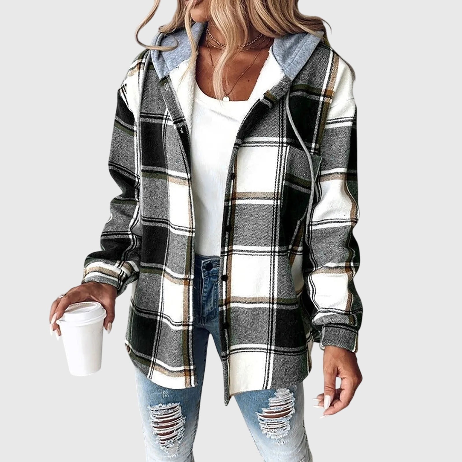 Martina -  Women's Mesh Button Placket Jacket