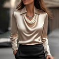 ROMINA – LUXE SATIN BLOUSE WITH SOFT NECKLINE