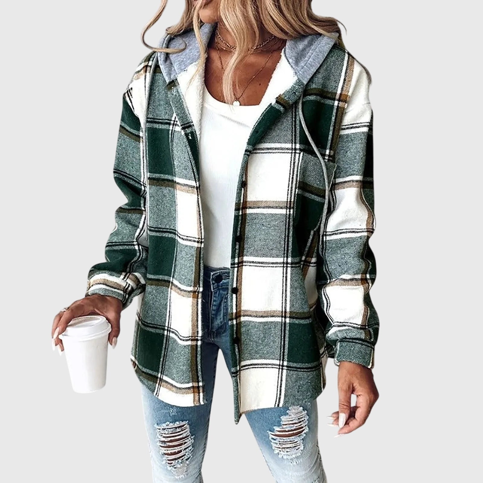 Martina -  Women's Mesh Button Placket Jacket