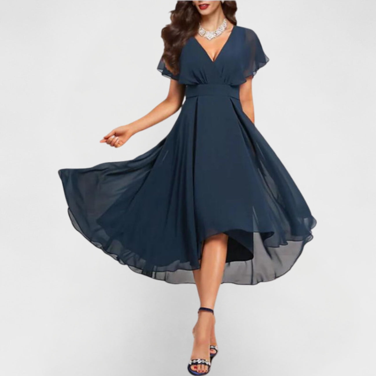 EVELYNRA – Flowing V-Neck Maxi Dress
