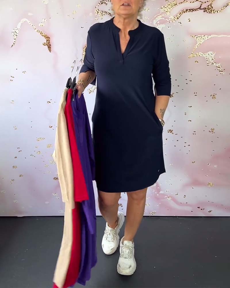Lottie – Midi Dress with V-Neck