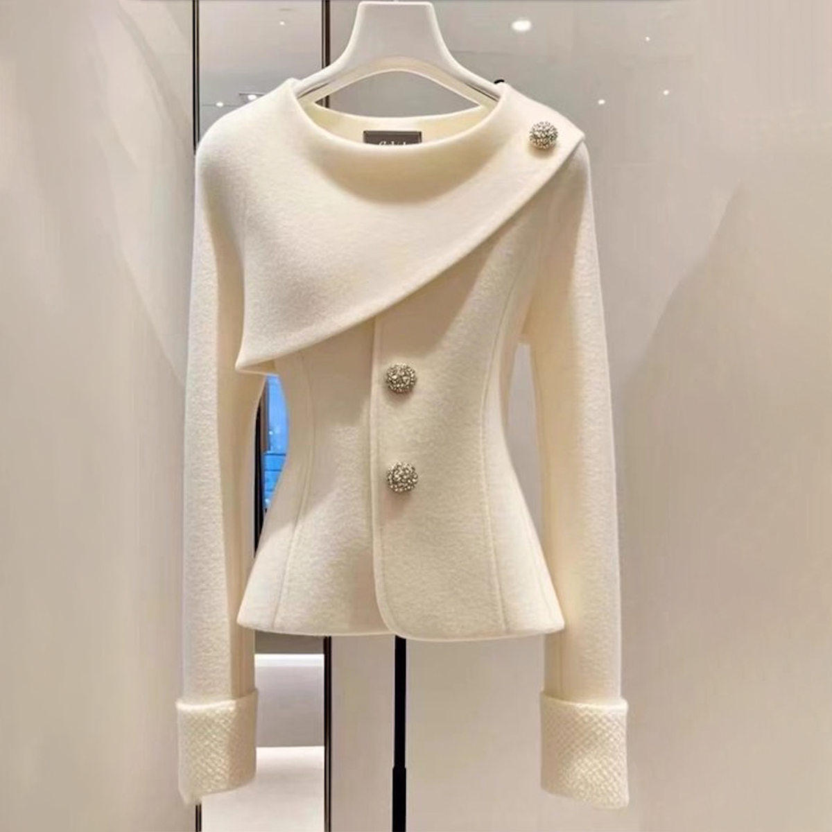 Lola - Asymmetric Buttoned Blazer