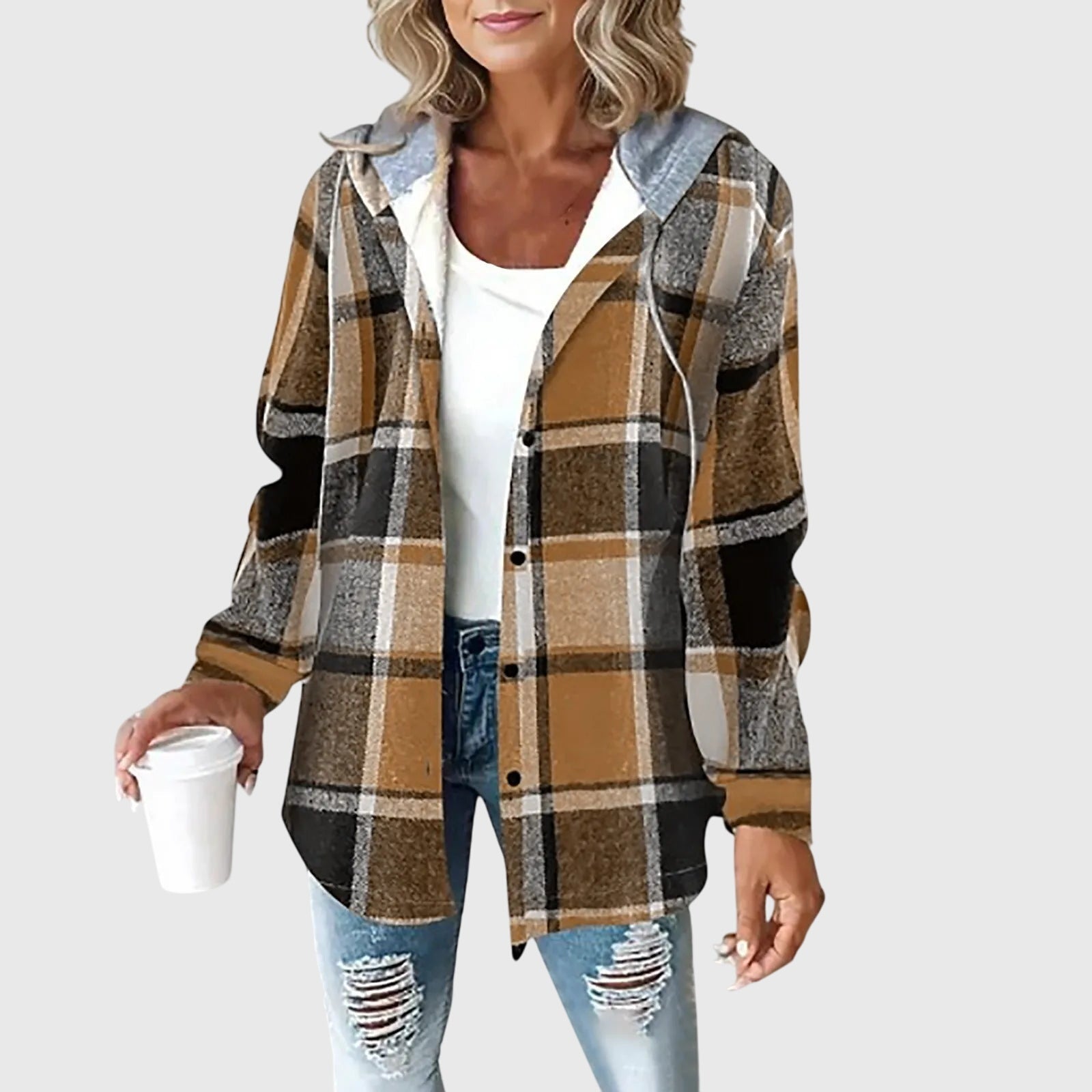 Martina -  Women's Mesh Button Placket Jacket