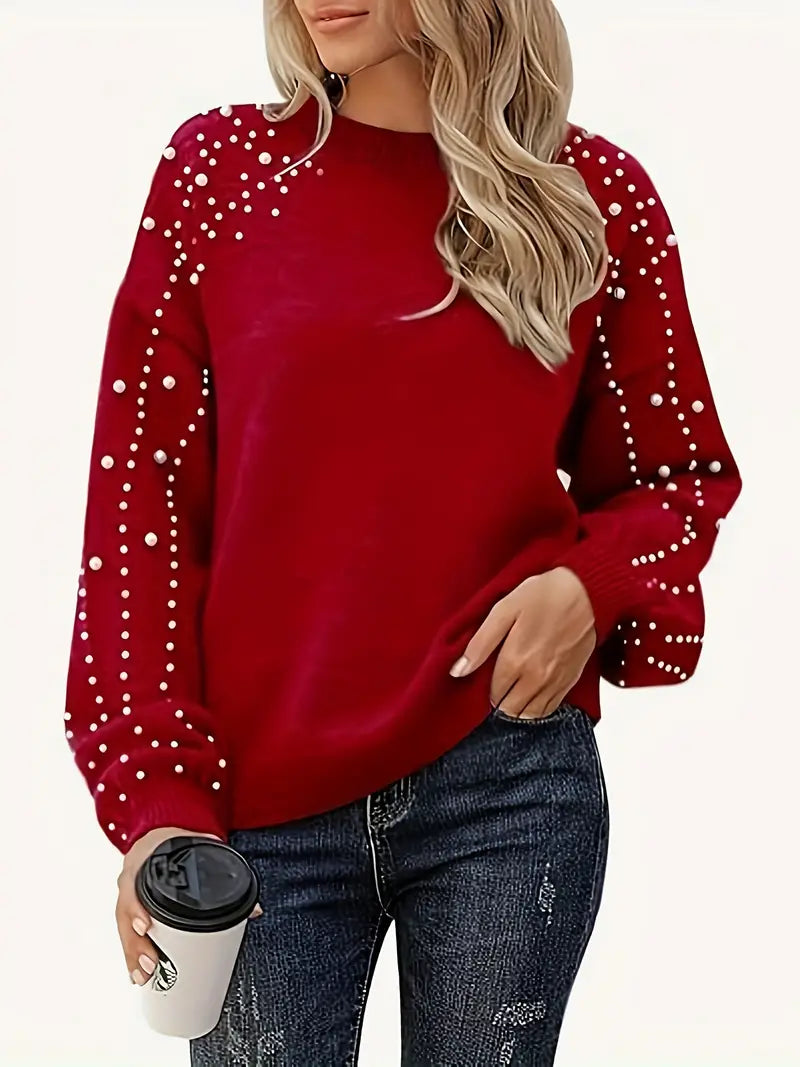 Zevelyn – Knitted Sweater with Round Neck