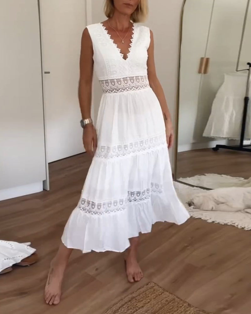 Taya – Clover White Lace Dress