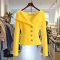 Clara  - Bold Buttoned Sweater Jacket