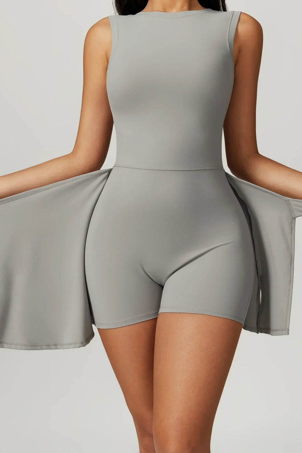 Celeste – High Collar Dress with Integrated Shorts