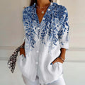 EMBRIE – VINTAGE FLORAL LEAF PRINT BLOUSE