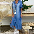 Ilse - Summer V-Neck Half Denim Dress