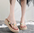 Isla - Woven Wedge Flip-Flops