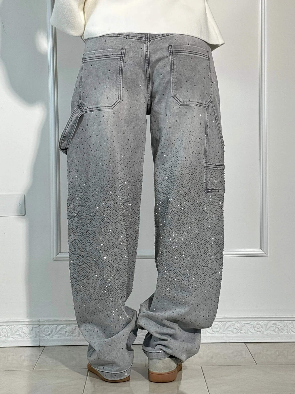 Victoria - High-Waist Glitter Jeans