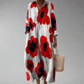 Evelyn - Bold Poppy Print Cotton Maxi Dress
