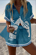 Virina - Short Linen Set Monte Fuji