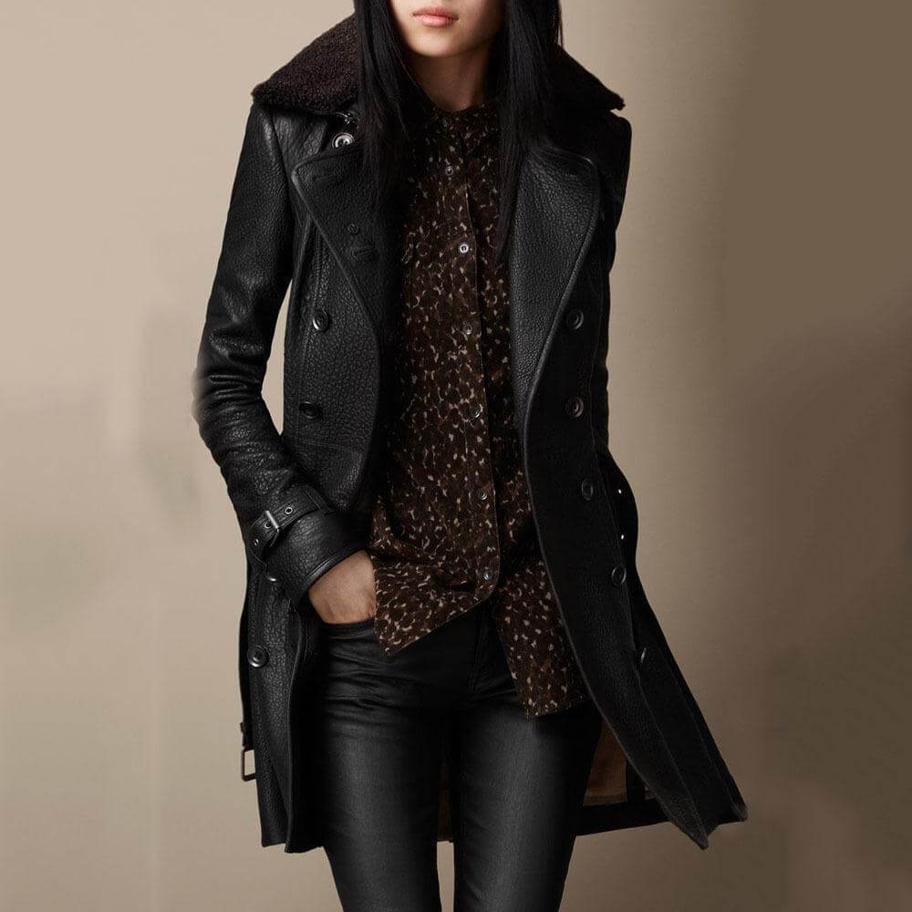 Clara - Leather Trench Coat