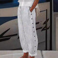 VIENNA – STRIPED BUTTON-ACCENT PANTS