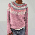 Warm Sweater with Eye-Catching Geo Patterns